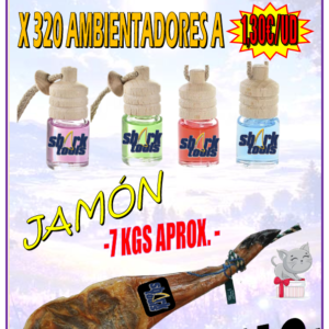 PROMO 320 AMBIENTADORES + REGALO JAMON