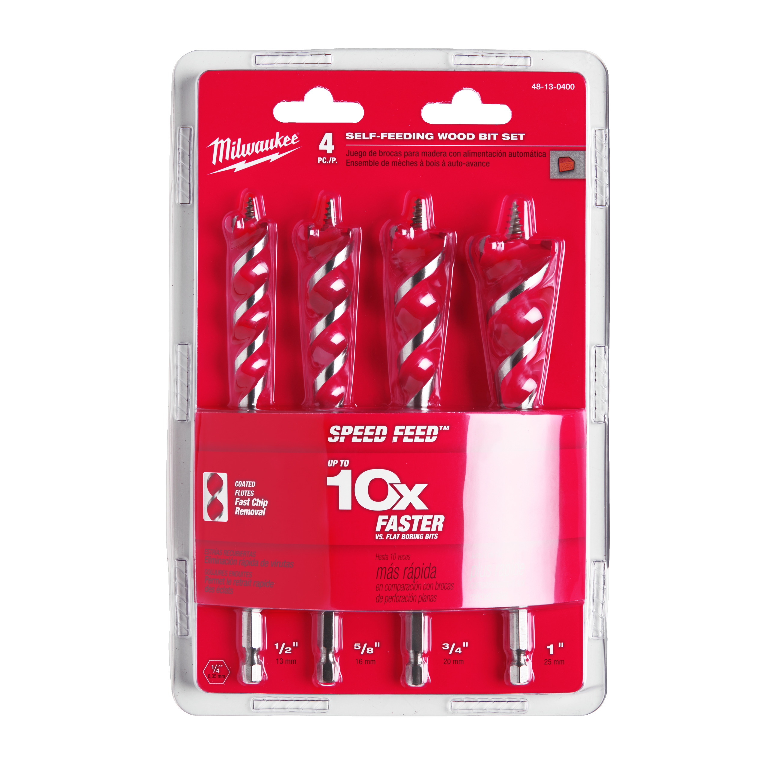 Blíster con 4 brocas Speed Feed™