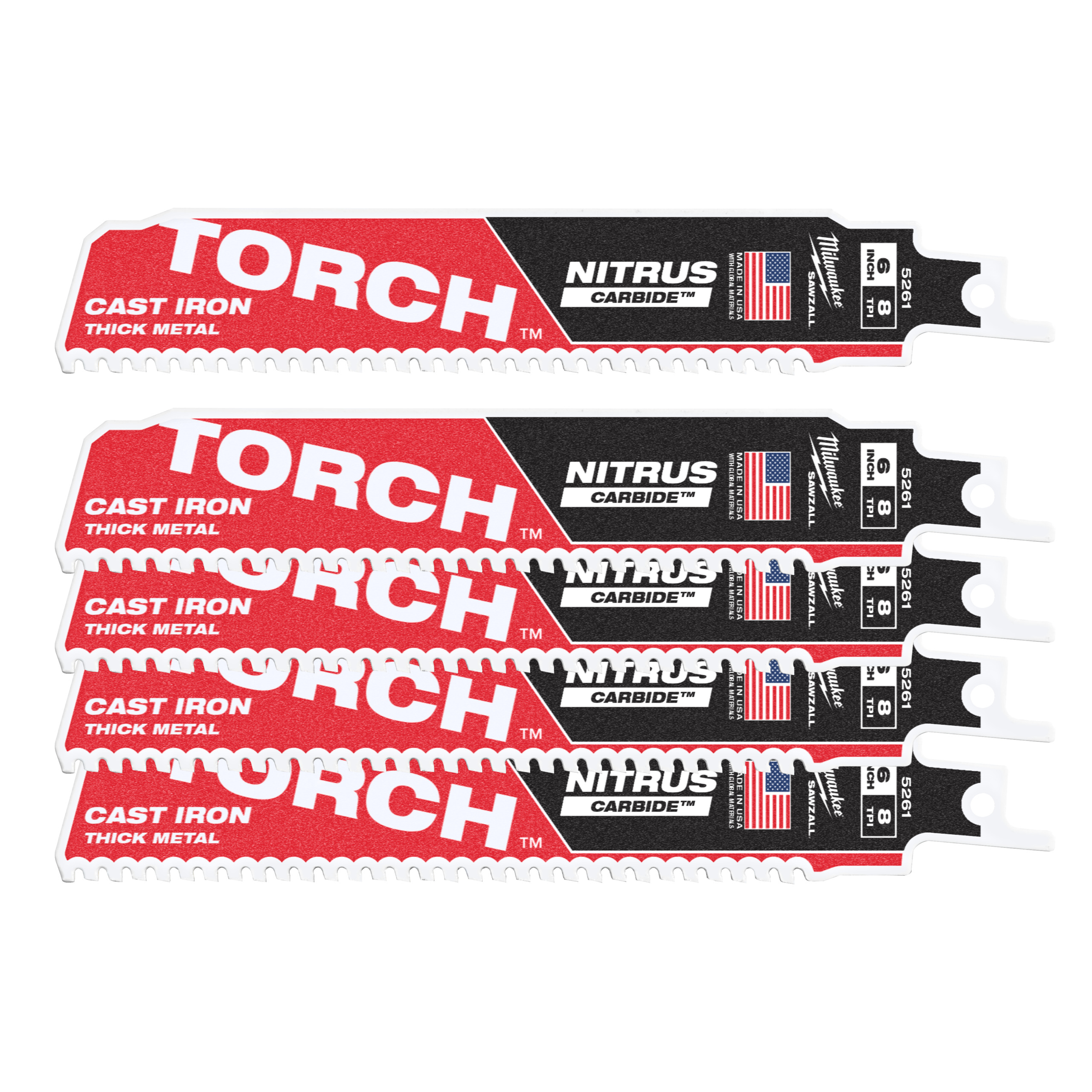 Hoja THE TORCH™ NITRUS Carbide 150mm 8Tpi - 5uds