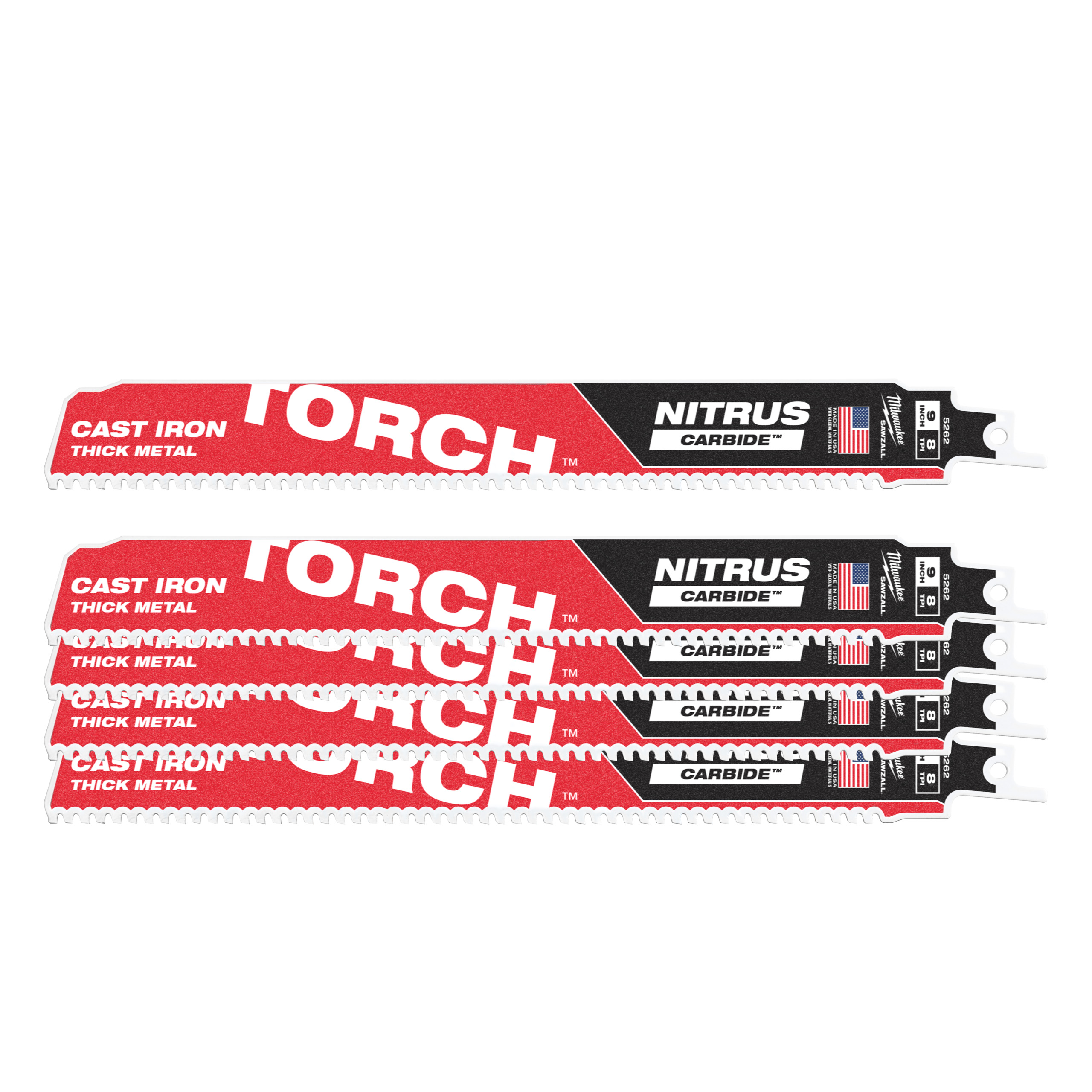 Hoja THE TORCH™ NITRUS Carbide 230mm 8Tpi - 5uds