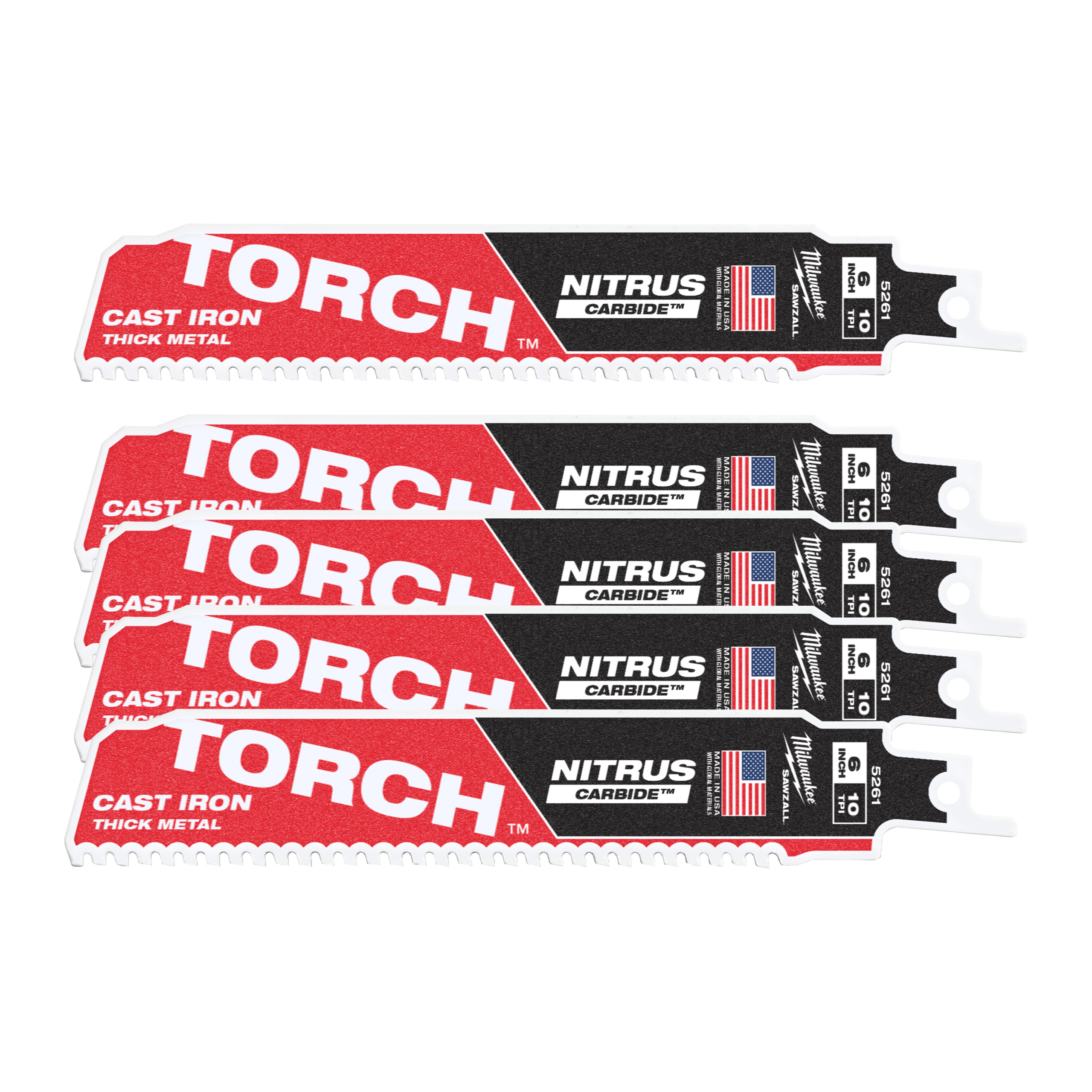 Hoja THE TORCH™ NITRUS Carbide 150mm 10Tpi - 5uds