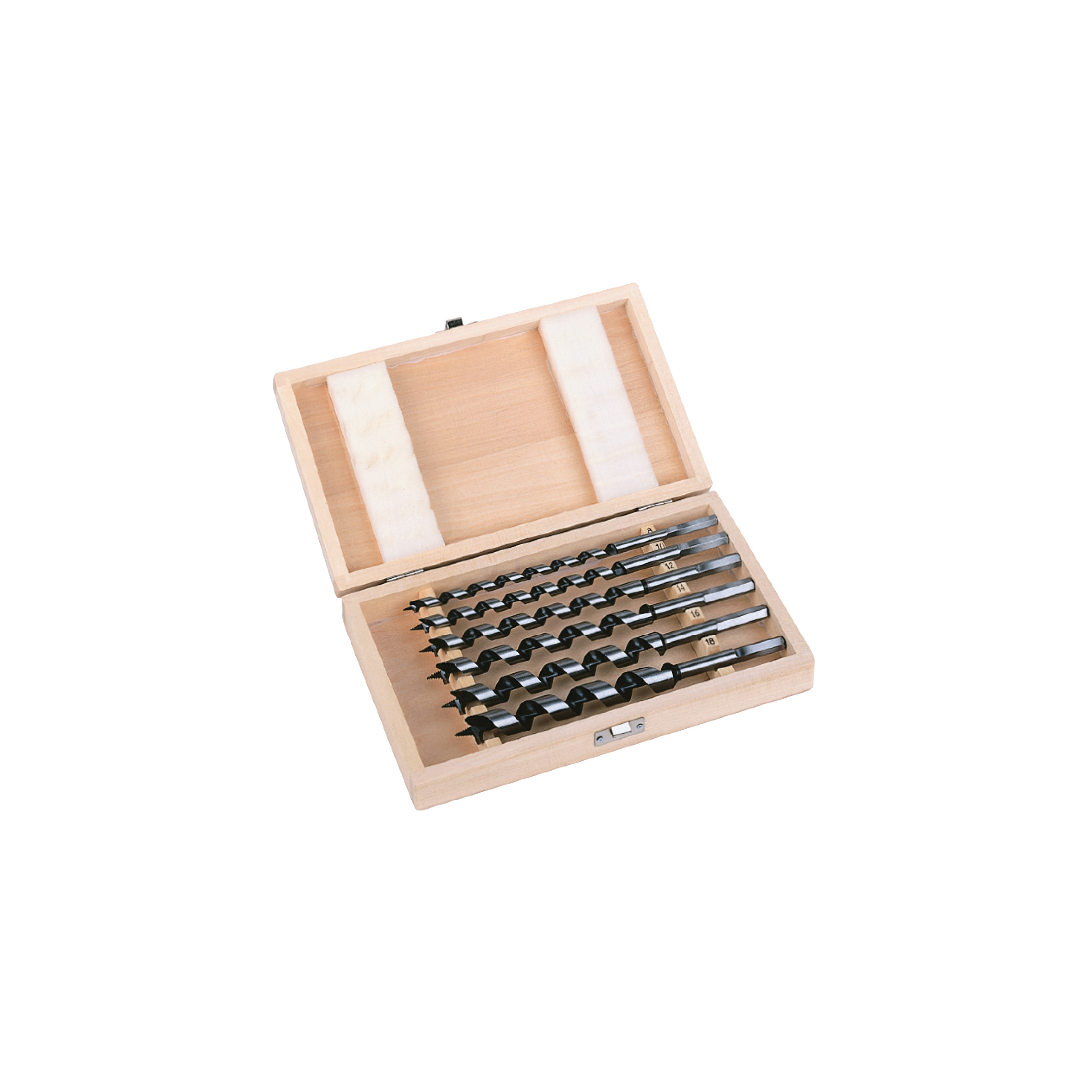 Juego de 6 brocas helicoidales para madera de Ø8 / 10 / 12 / 14 / 16 / 18mm x 230mm