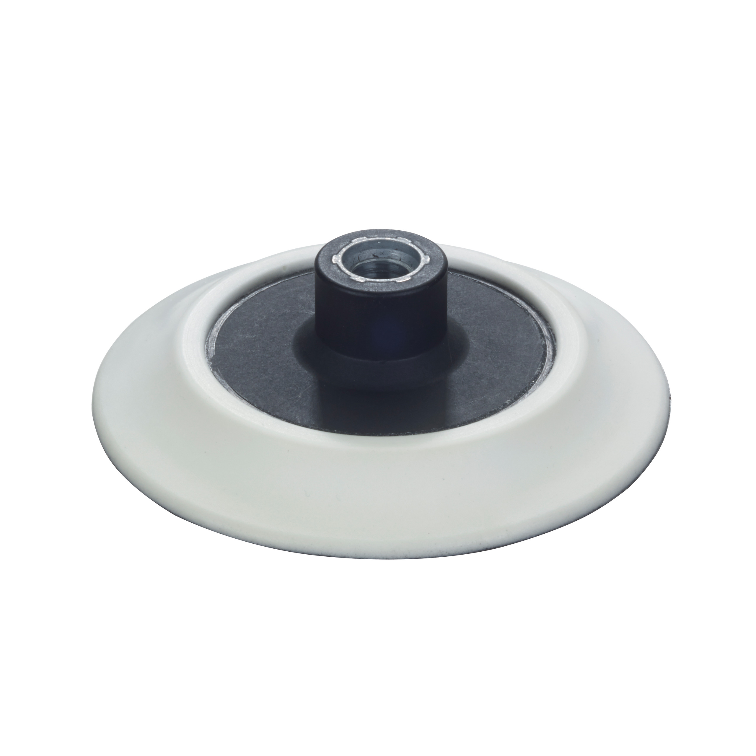 Plato de pulido con anclaje M14. Diseño plano con una excelente flexibilidad. Bajas vibraciones para un trabajo preciso en cualquier superficie plana o curva
