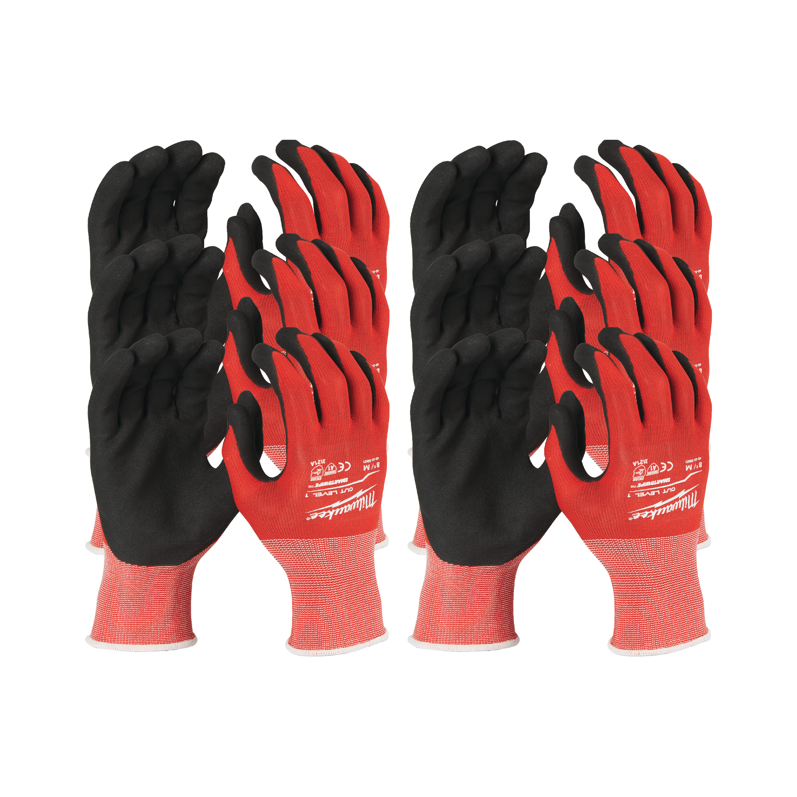 Pack de 12 pares de guantes anticorte de nitrilo Nivel A - M/8