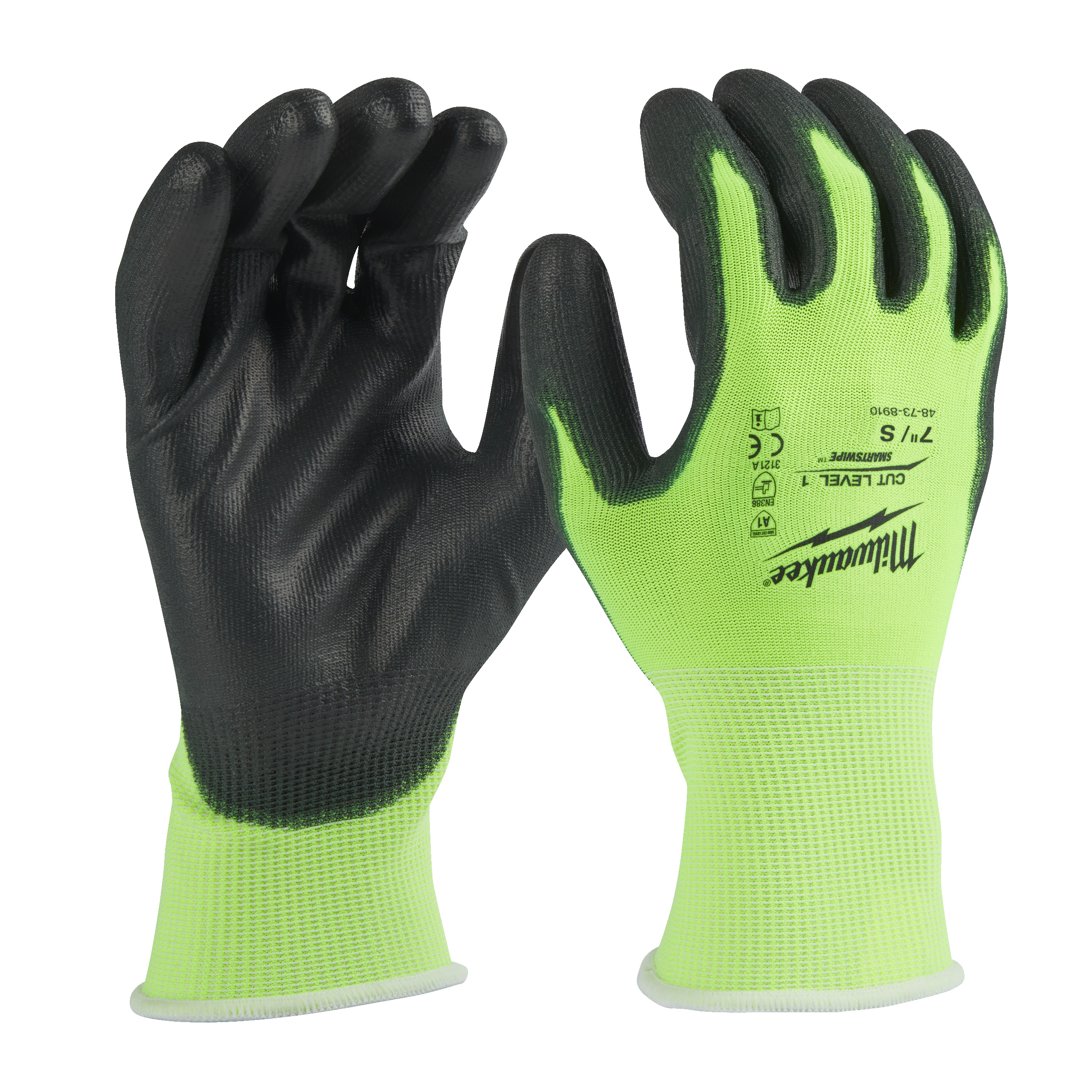 Guantes anticorte de poliuretano de alta visibilidad Nivel A - S/7
