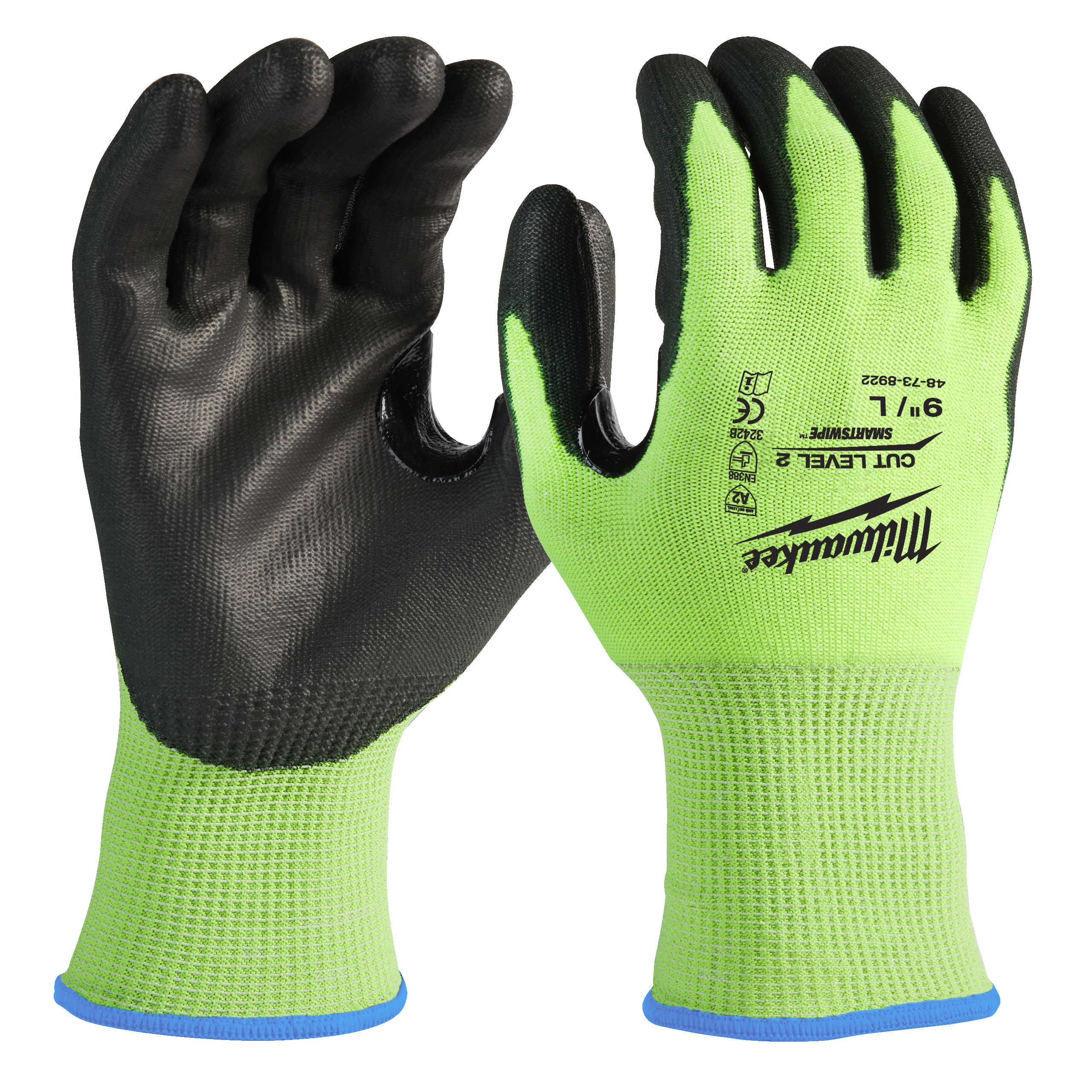 Guantes anticorte de poliuretano de alta visibilidad Nivel B - S/7
