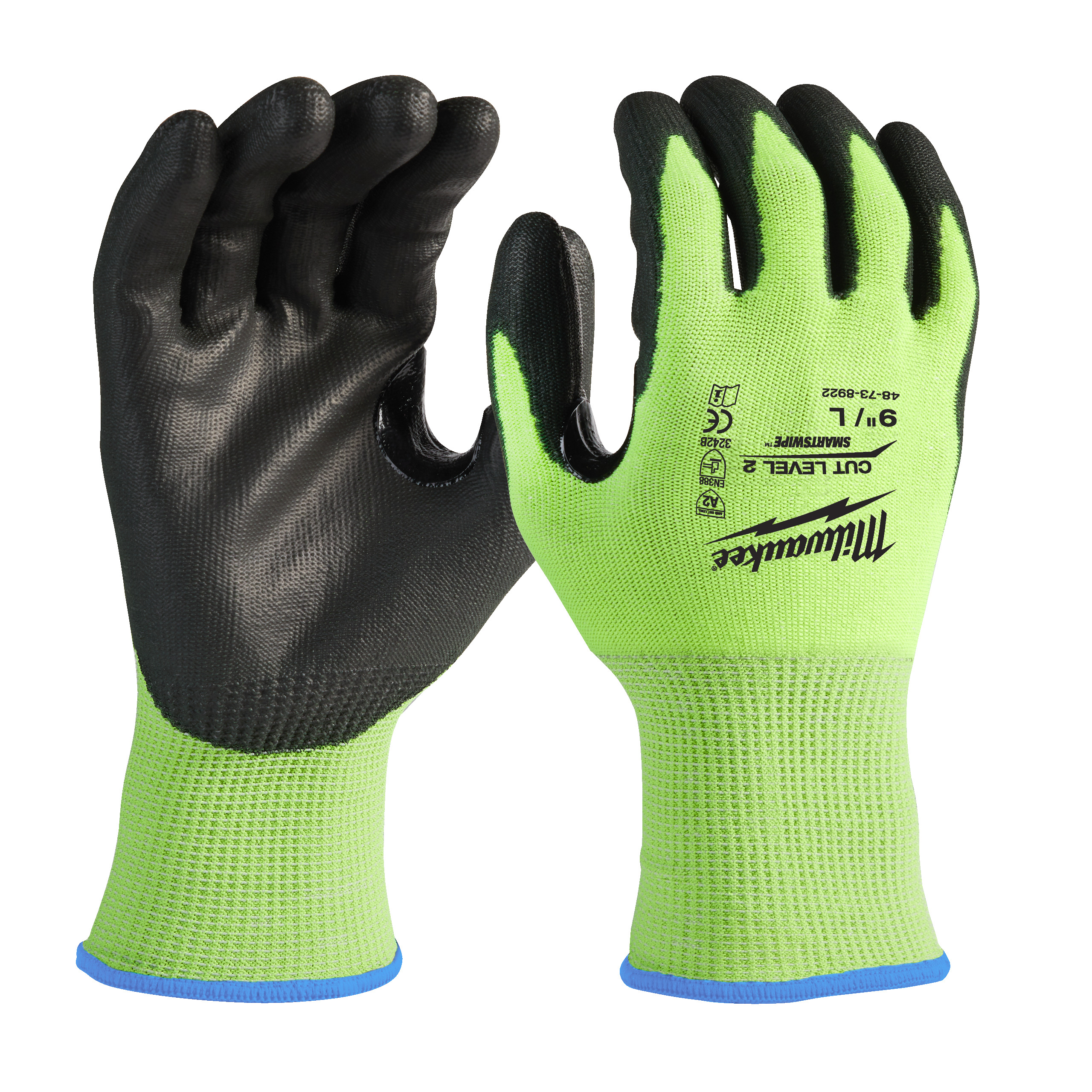 Guantes anticorte de poliuretano de alta visibilidad Nivel B - M/8