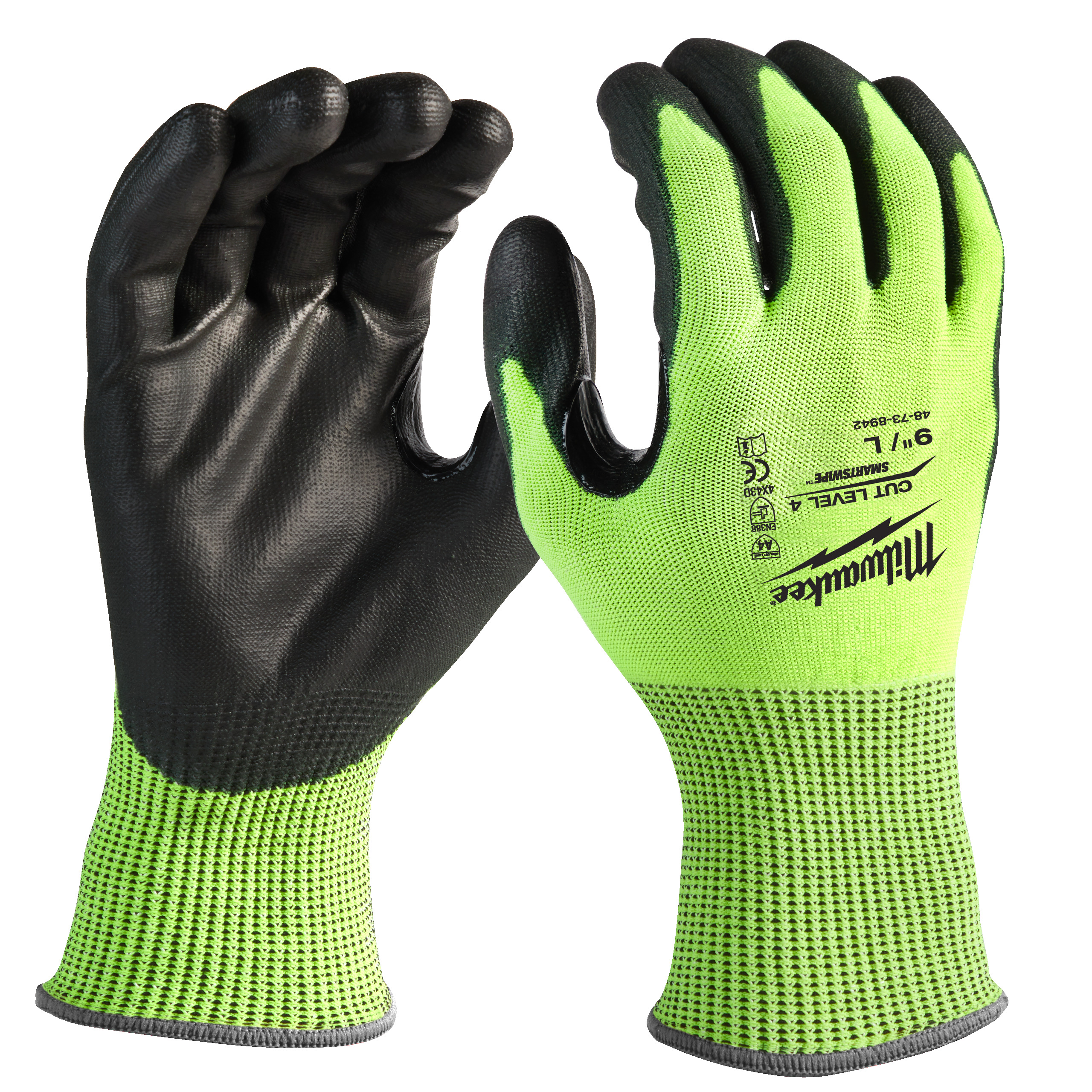 Guantes anticorte de poliuretano de alta visibilidad Nivel D - S/7