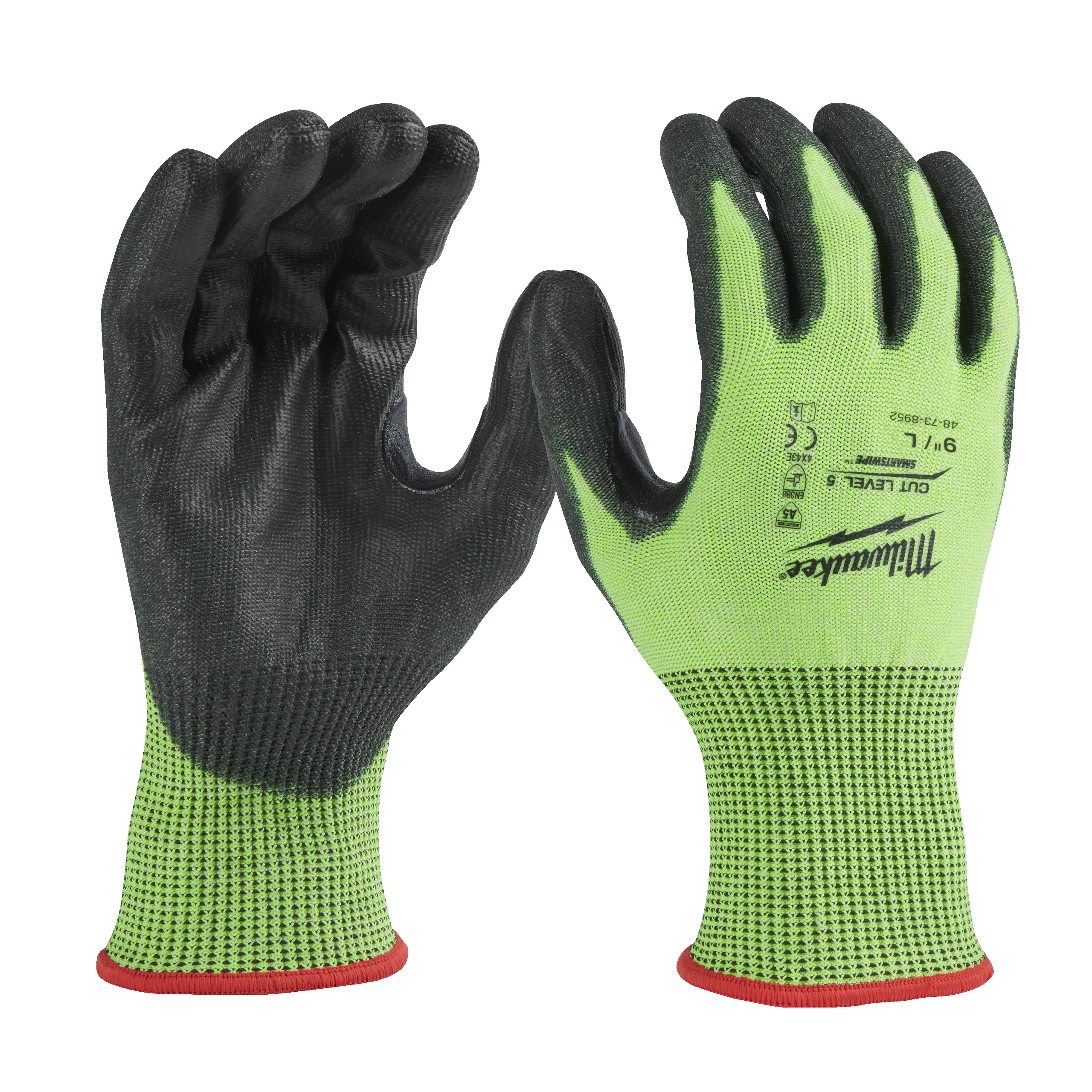Guantes anticorte de poliuretano de alta visibilidad Nivel E - L/9