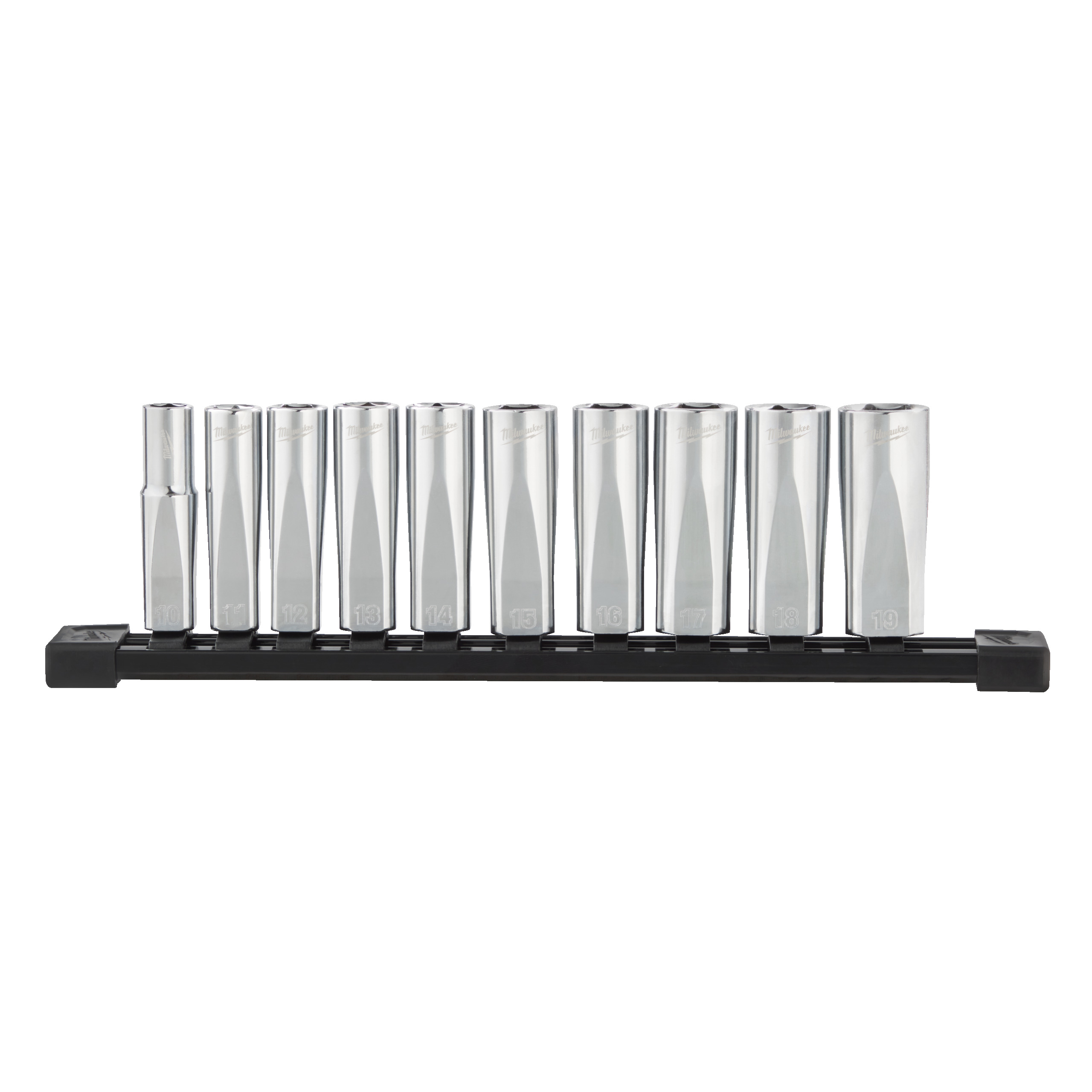 Juego de 10 vasos largos de ⅜″ - métrica
