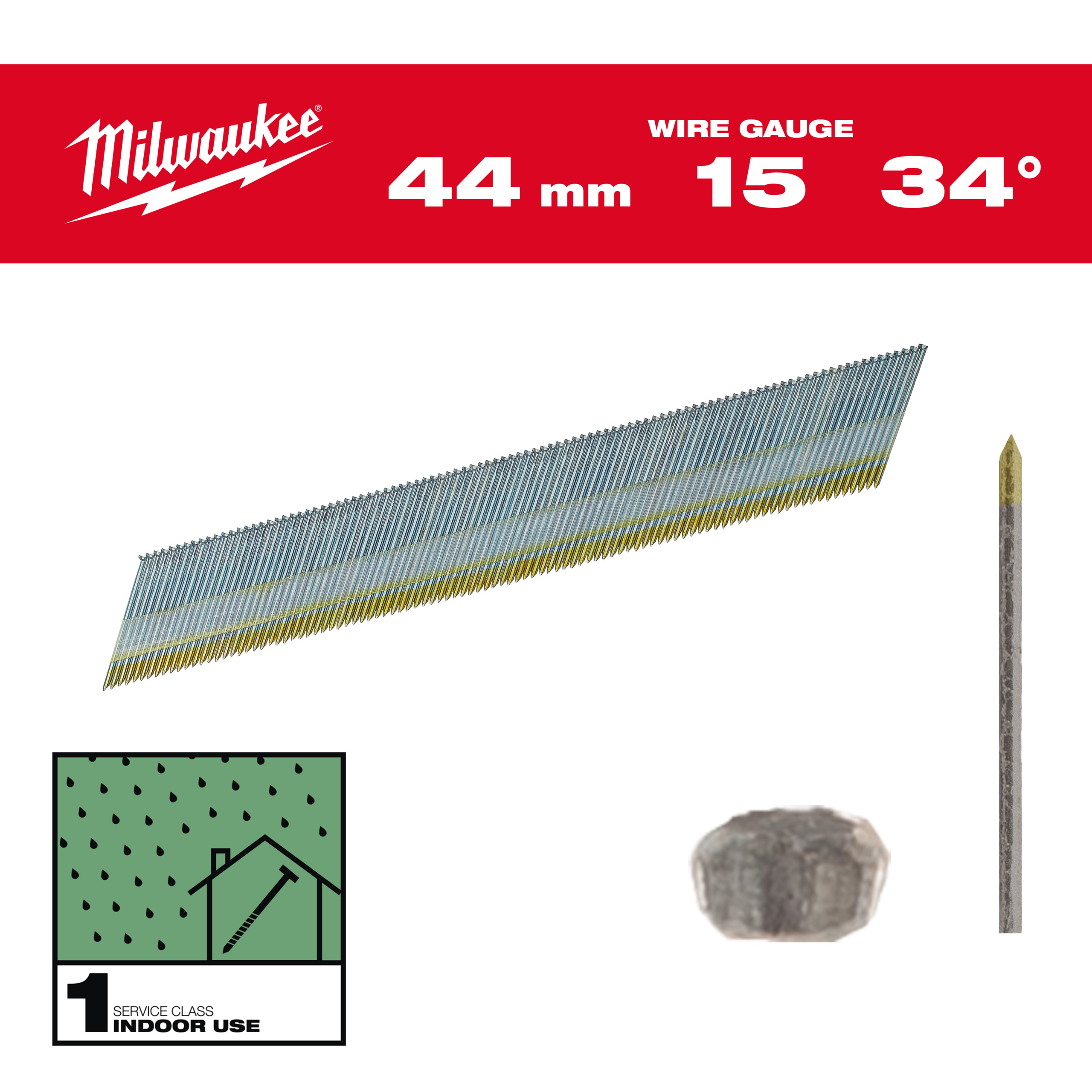 Clavos 15G 34° 44mm - 2.500uds