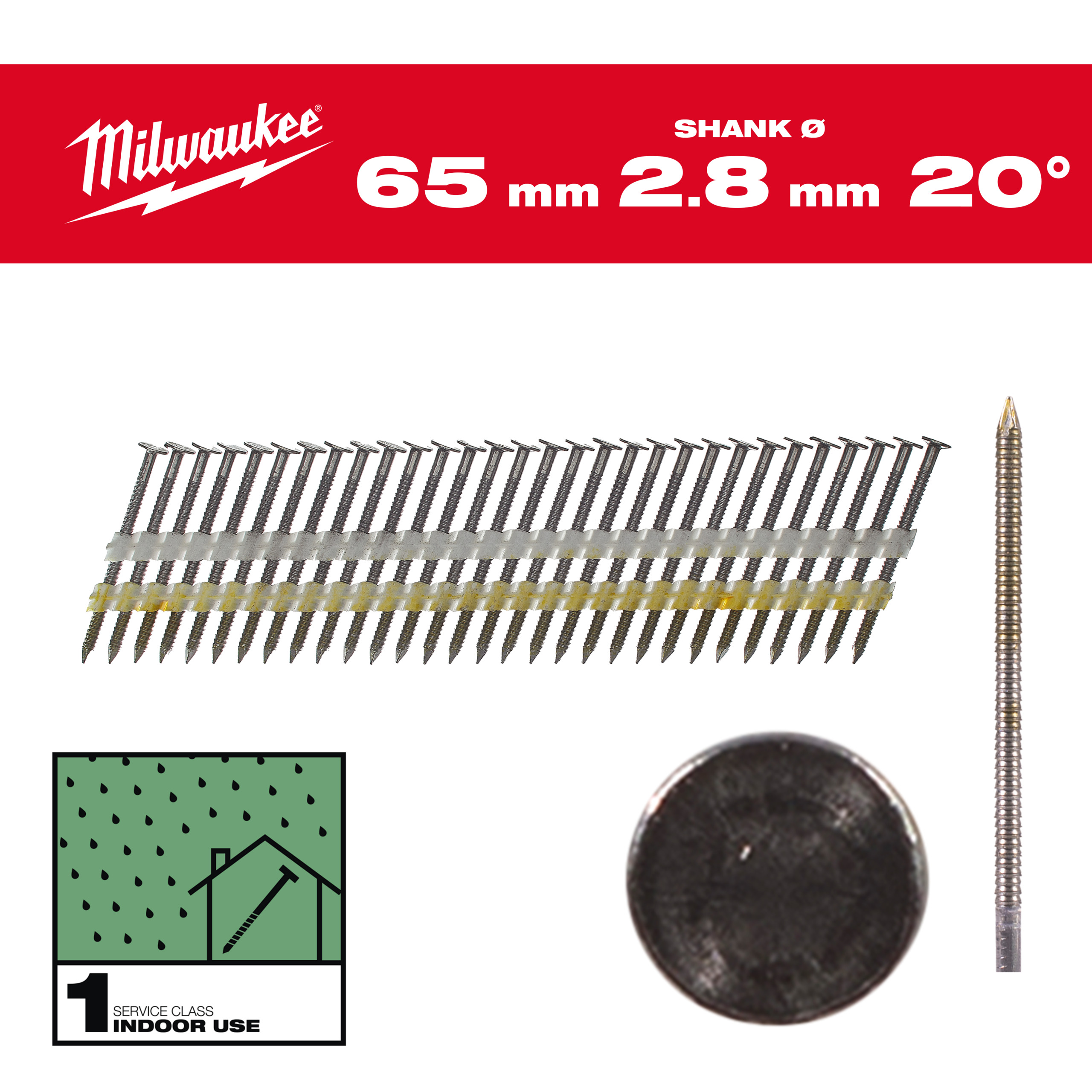 Clavos 20° -O- 7,4x2,8 65mm - 2.000uds