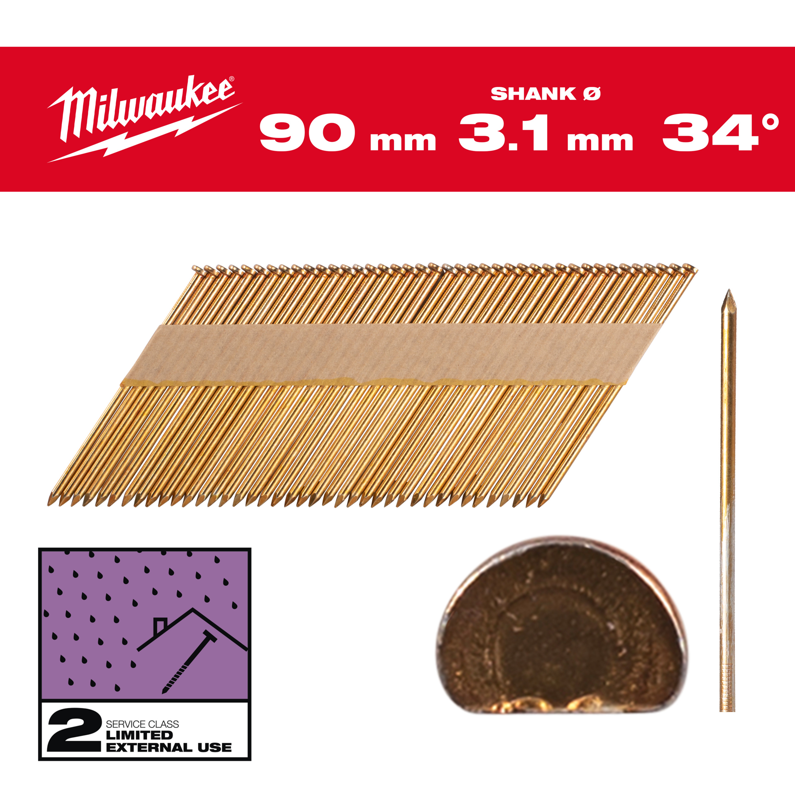 Clavos 34° -D- 7,4x3,1 90mm - 2.200uds