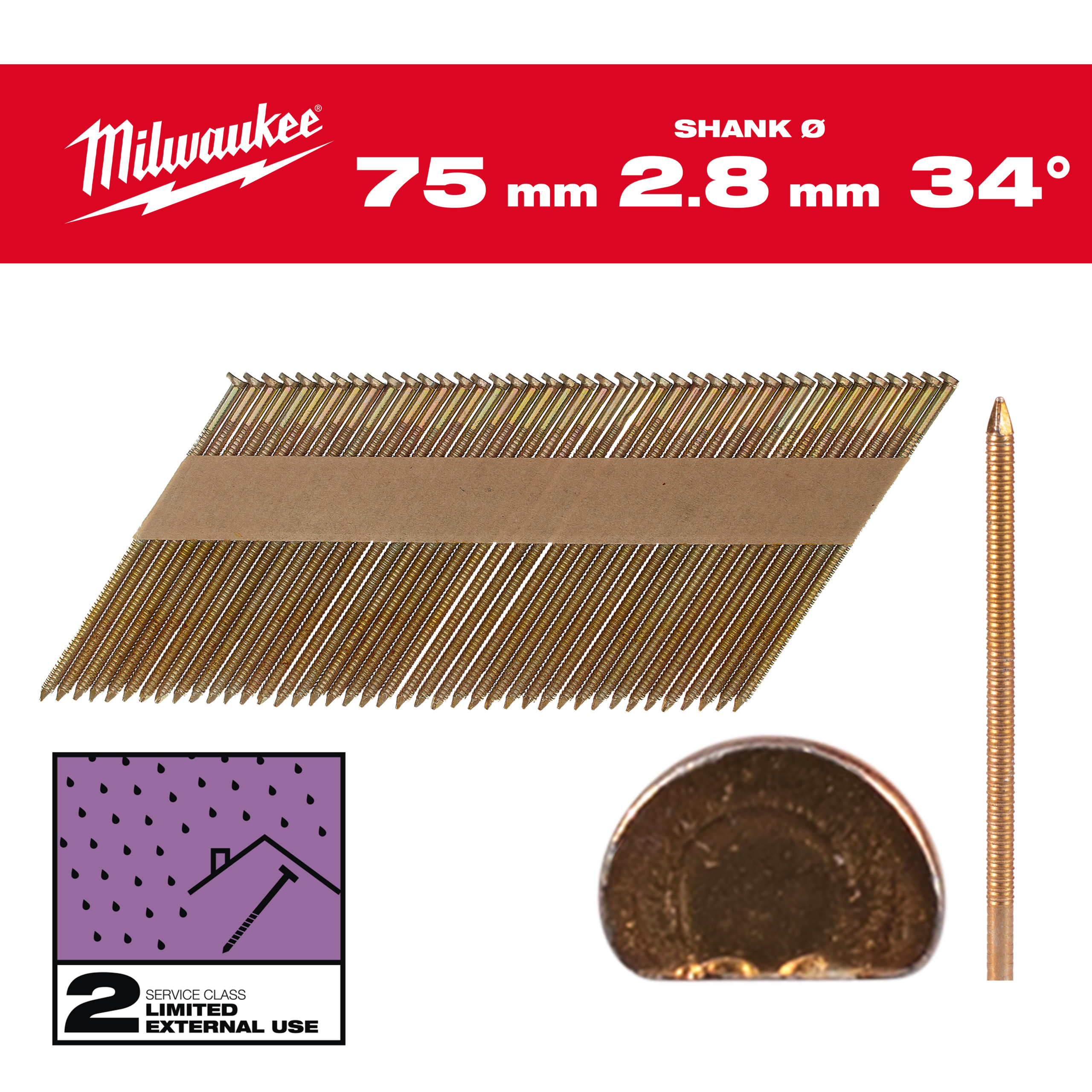 Clavos 34° -D- Galvanizado 7,4x2,9 75mm - 2.200uds