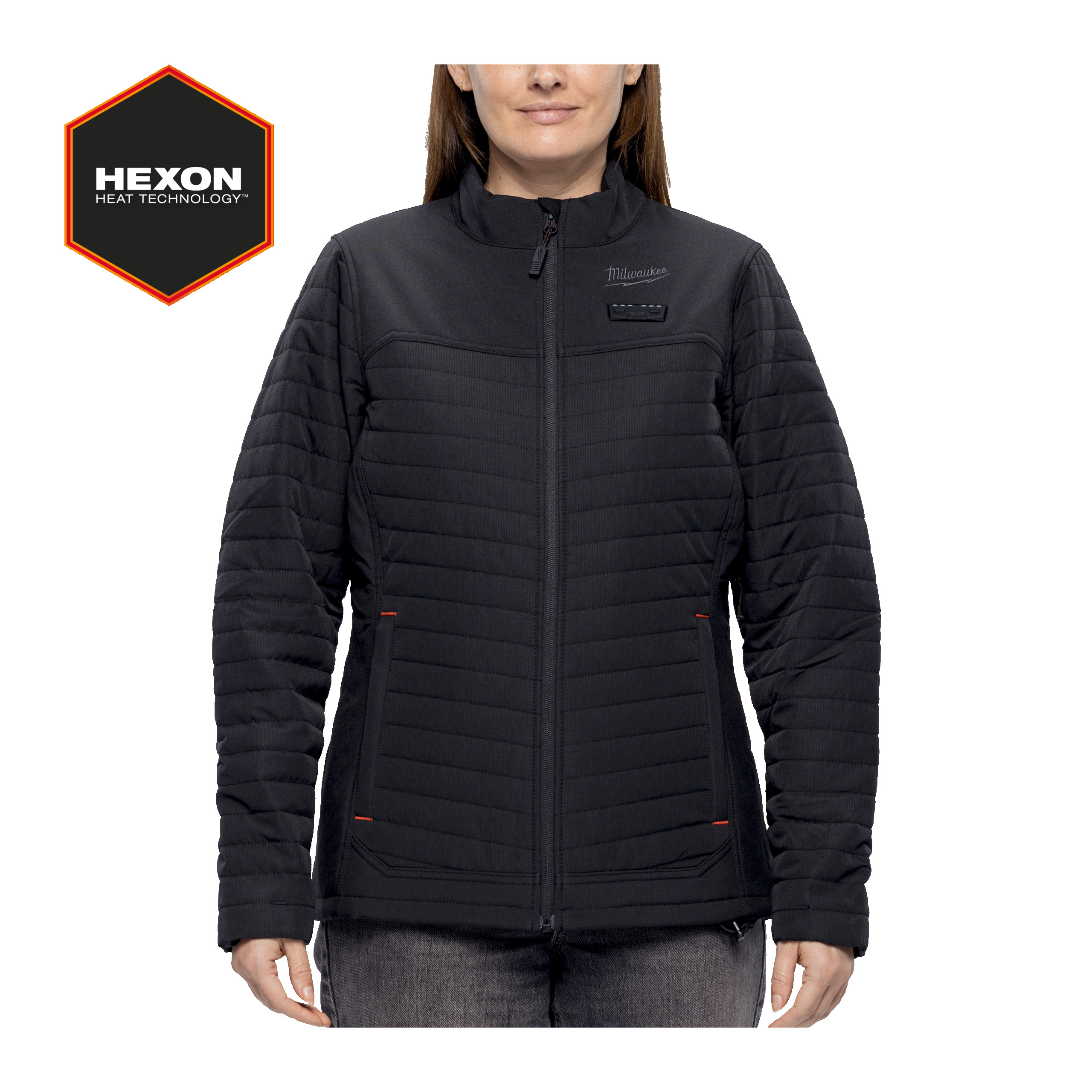Chaqueta híbrida güateada calefactada para mujer M12™ negra, S