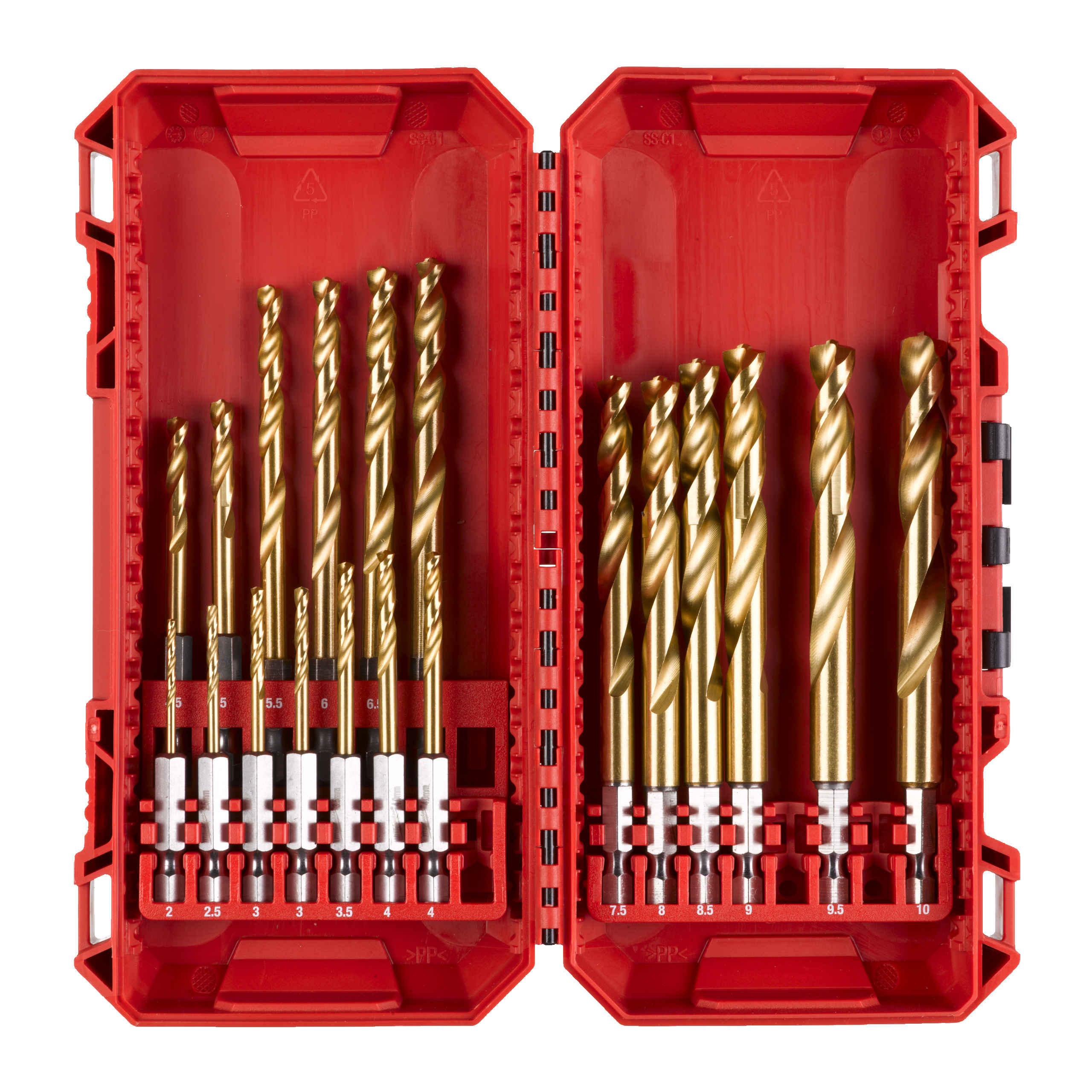Estuche de 19 brocas SHOCKWAVE™ RED HEX HSS-G Tin