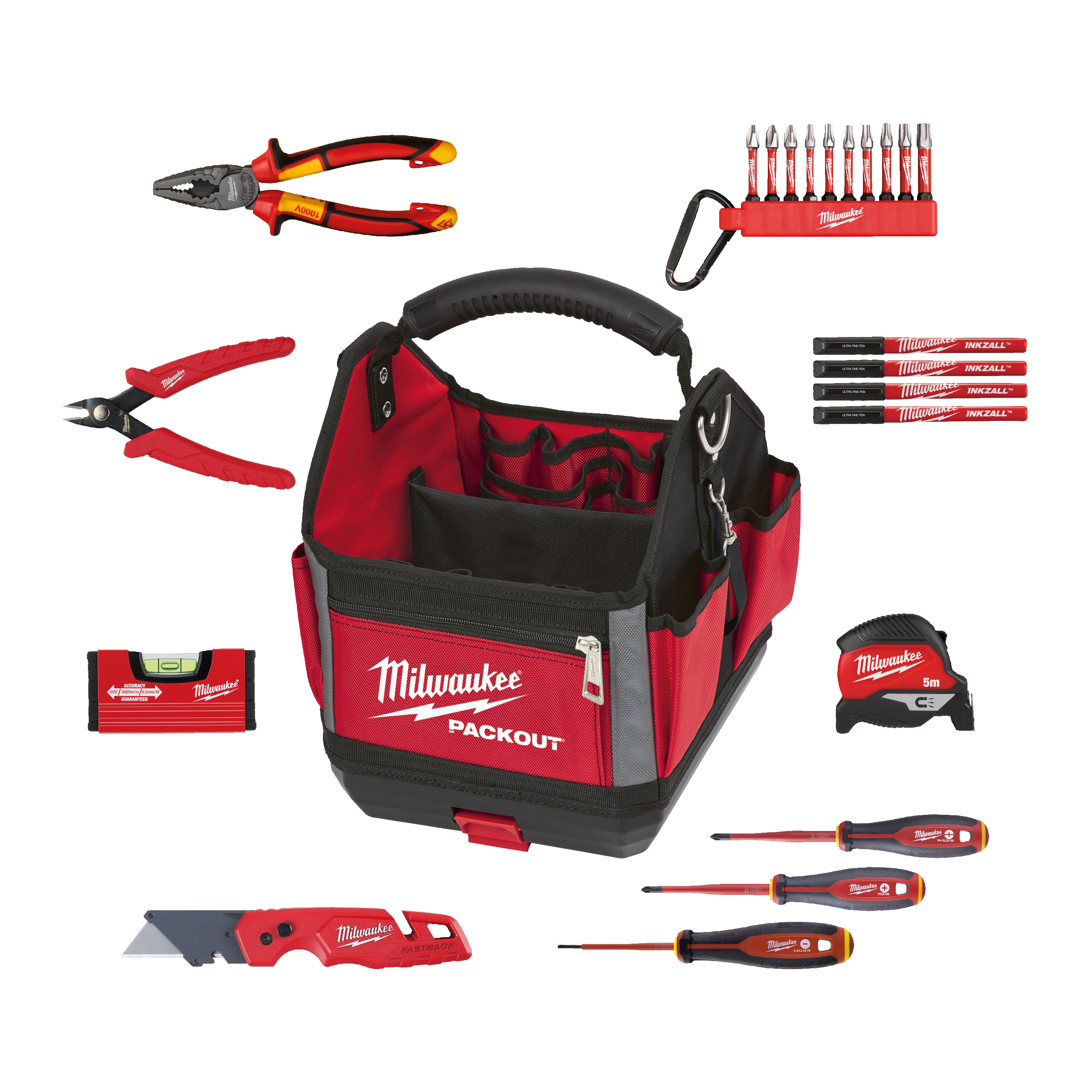 Kit electricista 23pcs en bolsa portaherramientas de 25cm