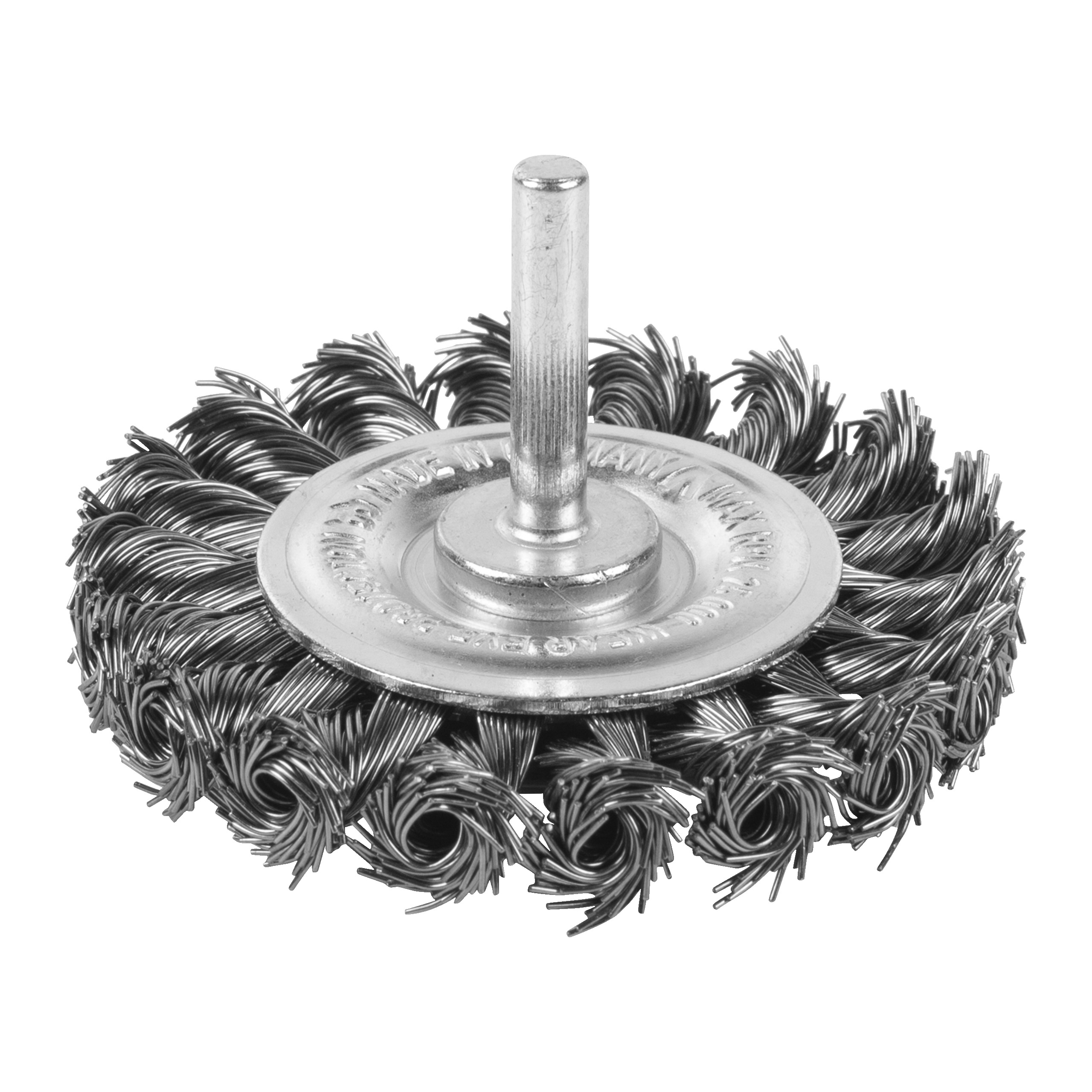 Cepillo Alambre circular trenzado 6mm 75x12 acero INOX. 0,5mm - 3uds