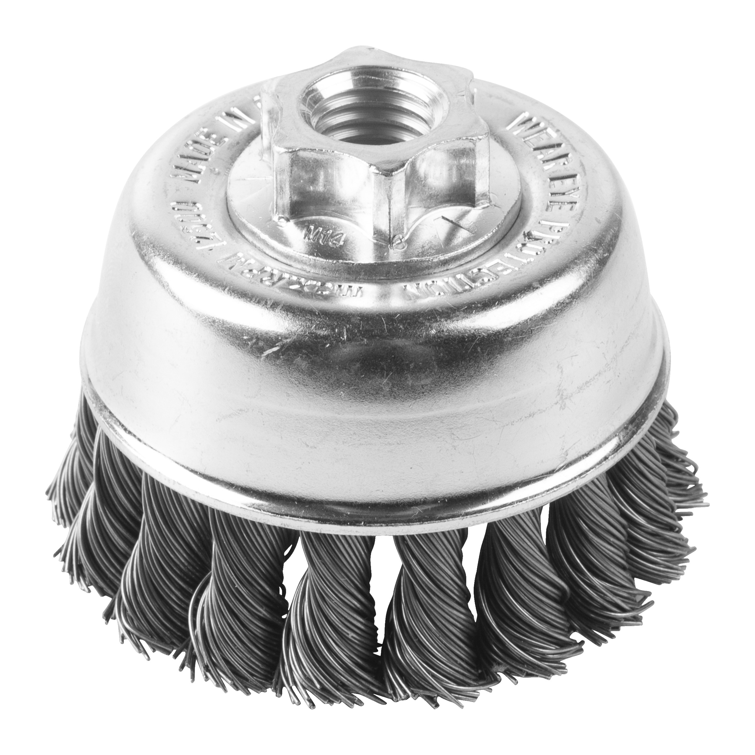 Cepillo Alambre de copa trenzado M14 65x18 acero 0,5mm