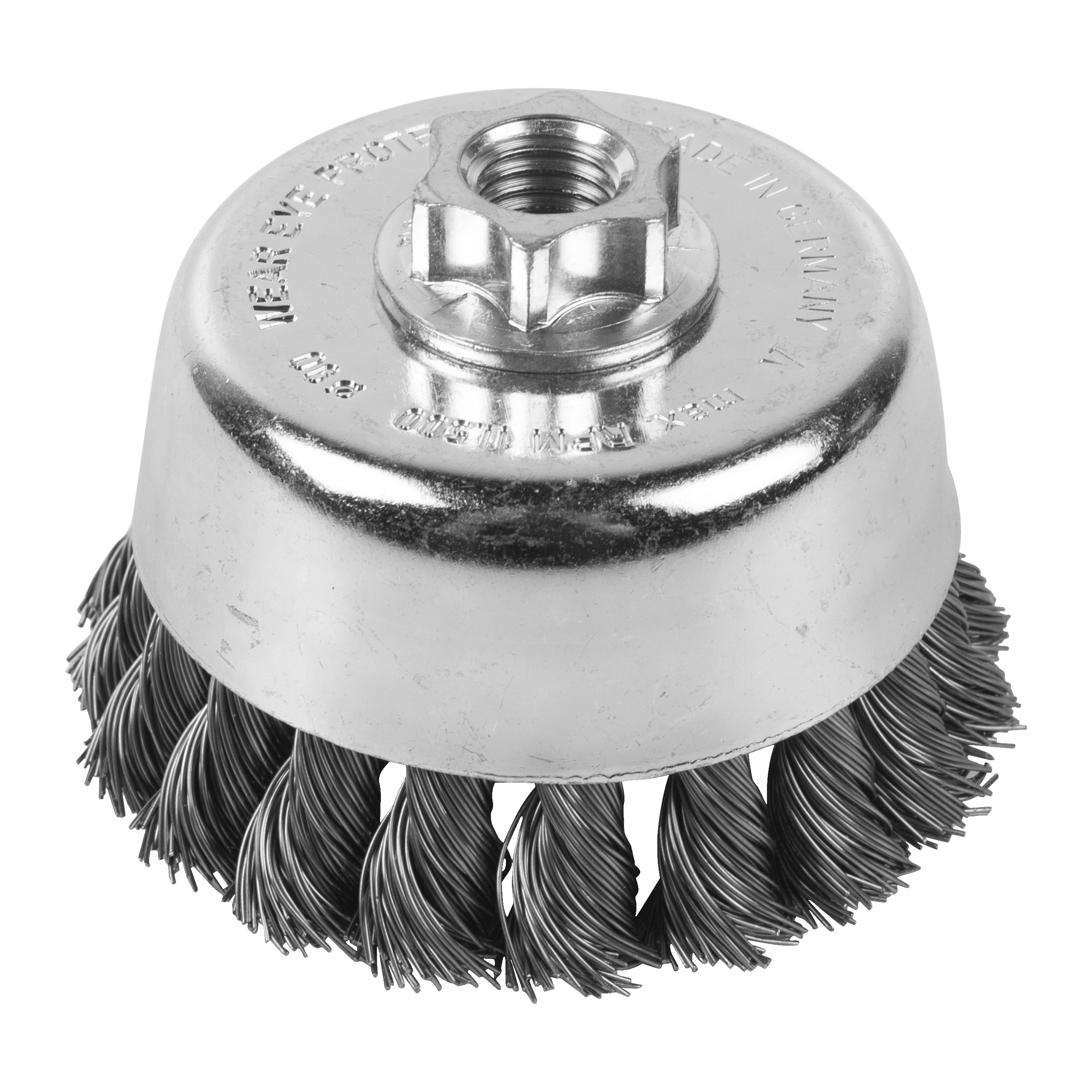 Cepillo Alambre de copa trenzado M14 90x20 acero 0,5mm