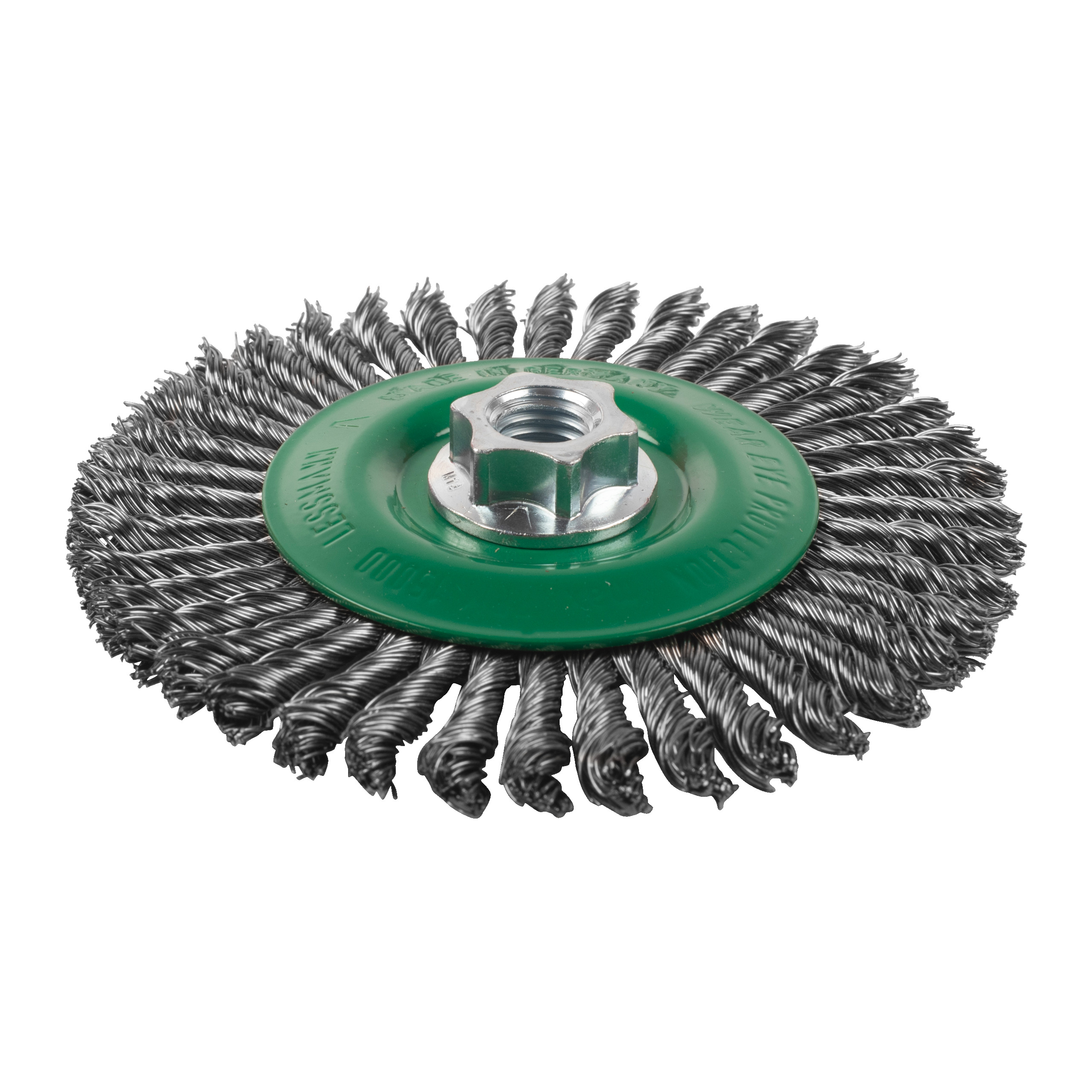 Cepillo Alambre circular trenzado M14 125x6 acero INOX. 0,5mm