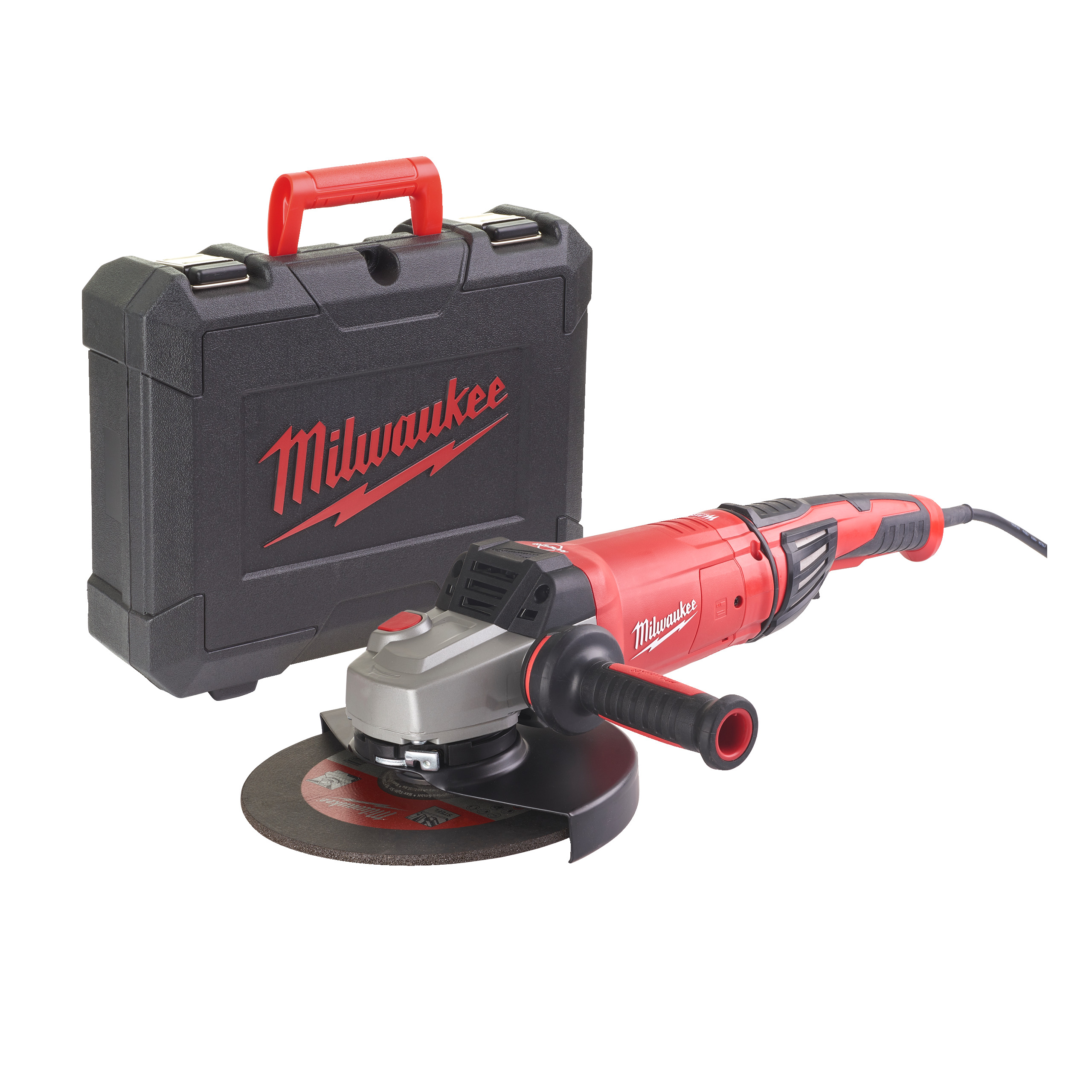 Amoladora angular de 2400W con freno, AVS y protección contra el retroceso
