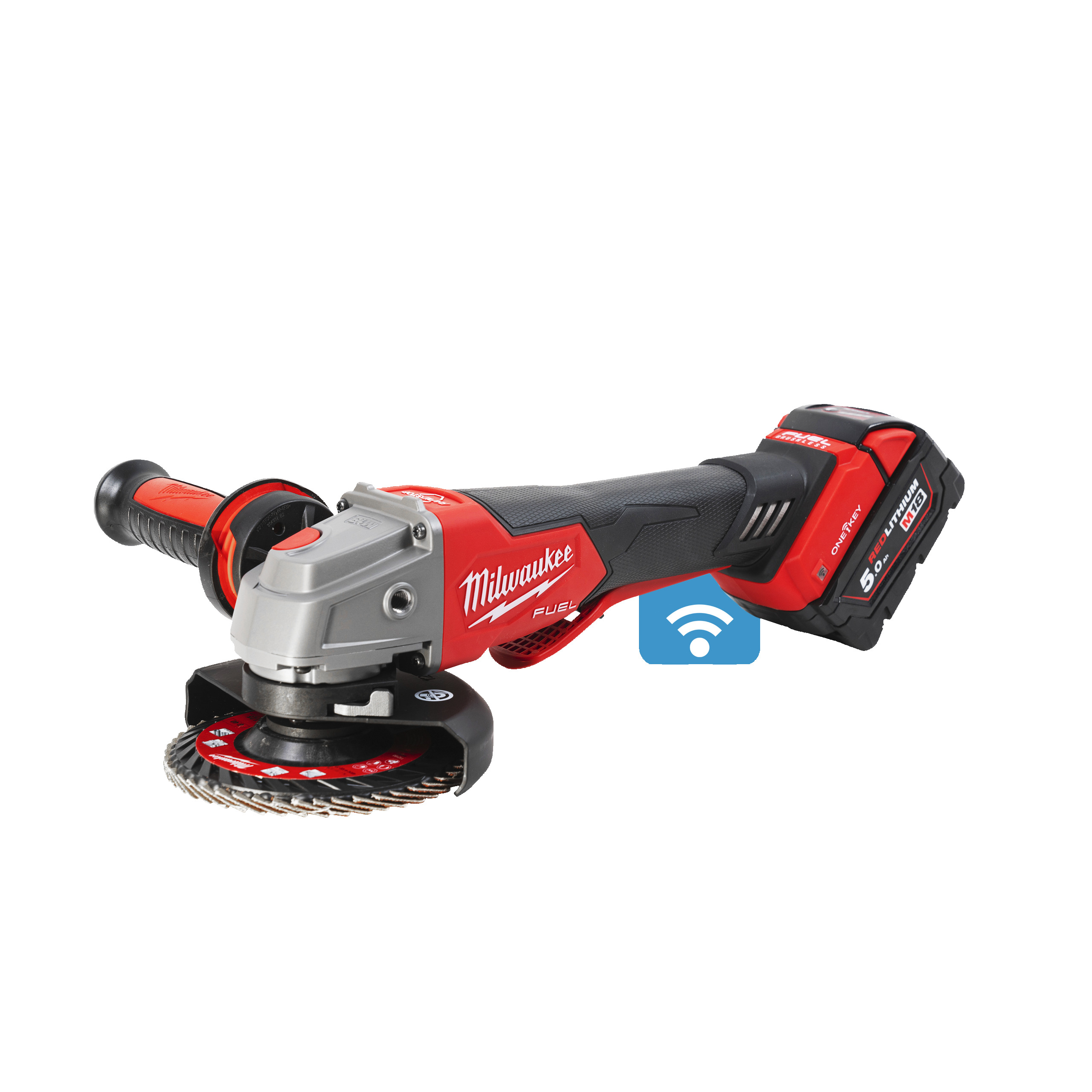 Amoladora angular M18 FUEL™ ONE-KEY™ de 125mm con freno e interruptor de paleta